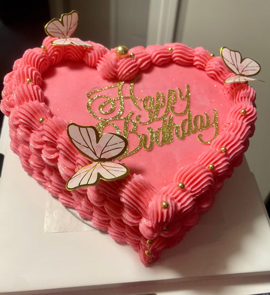 Single Layer Heart Shaped Cake