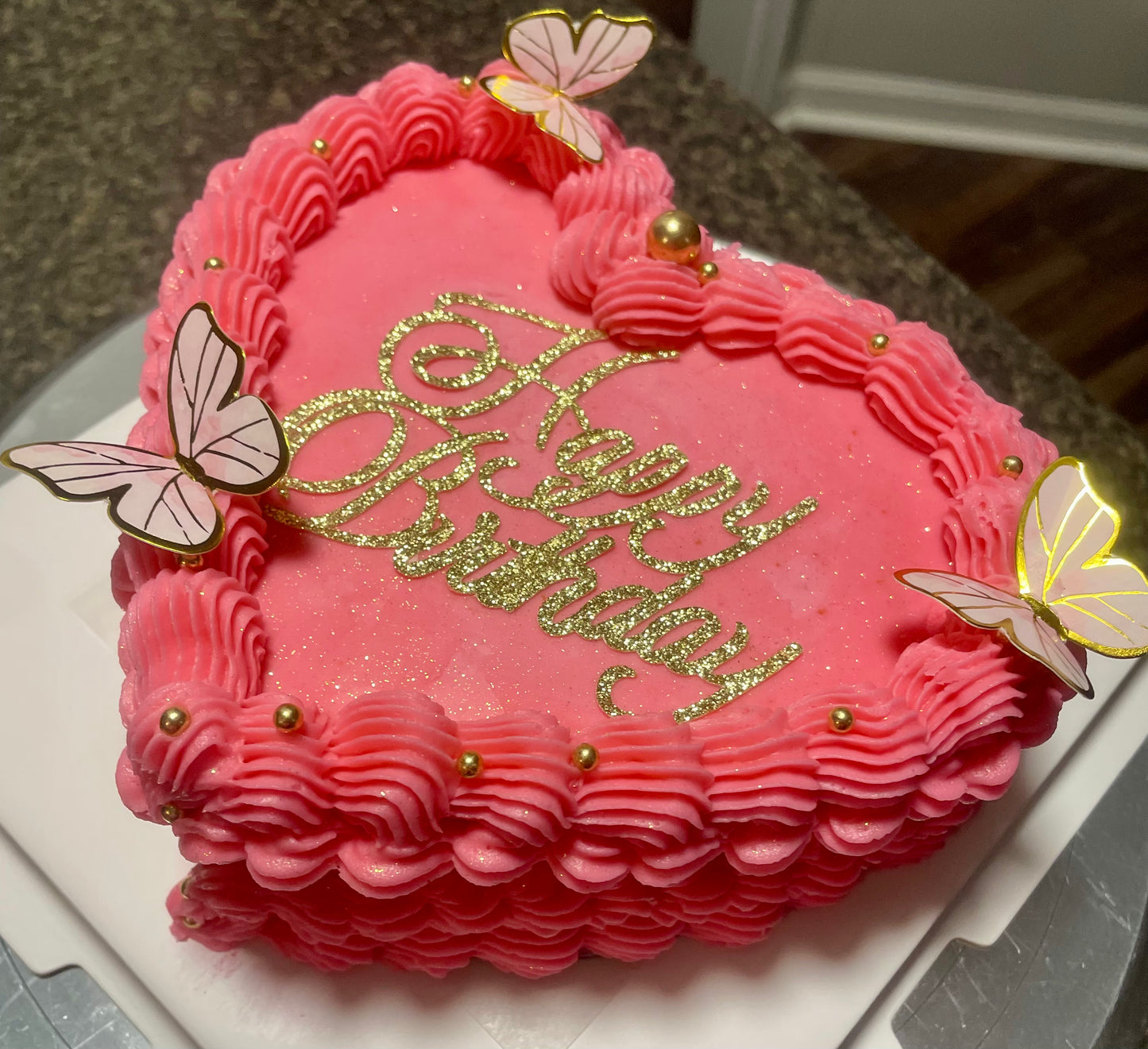 Single Layer Heart Shaped Cake